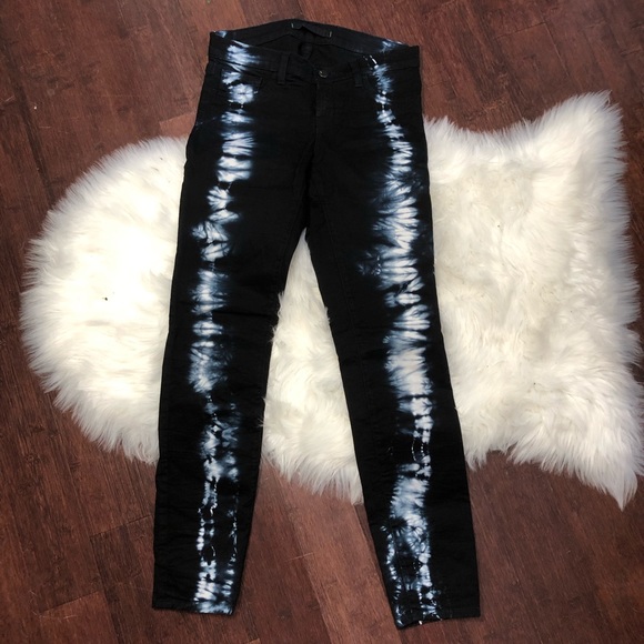 J brand black tie dye skinny jeans - Picture 2 of 7